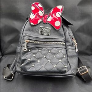 Disney Loungefly Black Backpack with Red Bow PROJECT BAG NEEDS TLC